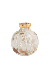 Small White Tortoise and Gold Vase by Mud Pie