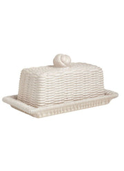 Woven Ceramic Butter Dish by Mud Pie