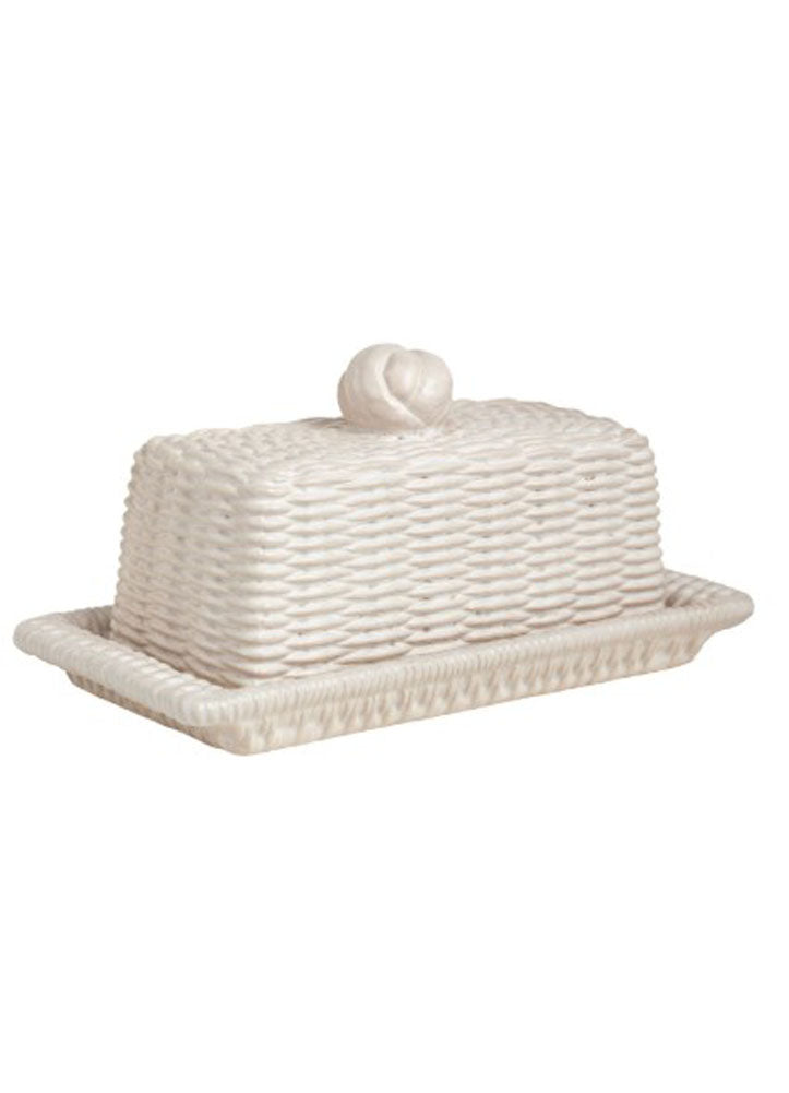 Woven Ceramic Butter Dish by Mud Pie