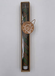 Green LED Tartan Taper Candle by Mud Pie