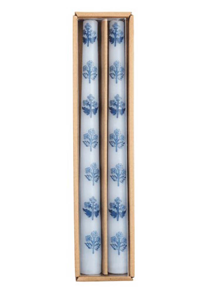Block Print Blue Base Taper by Mud Pie