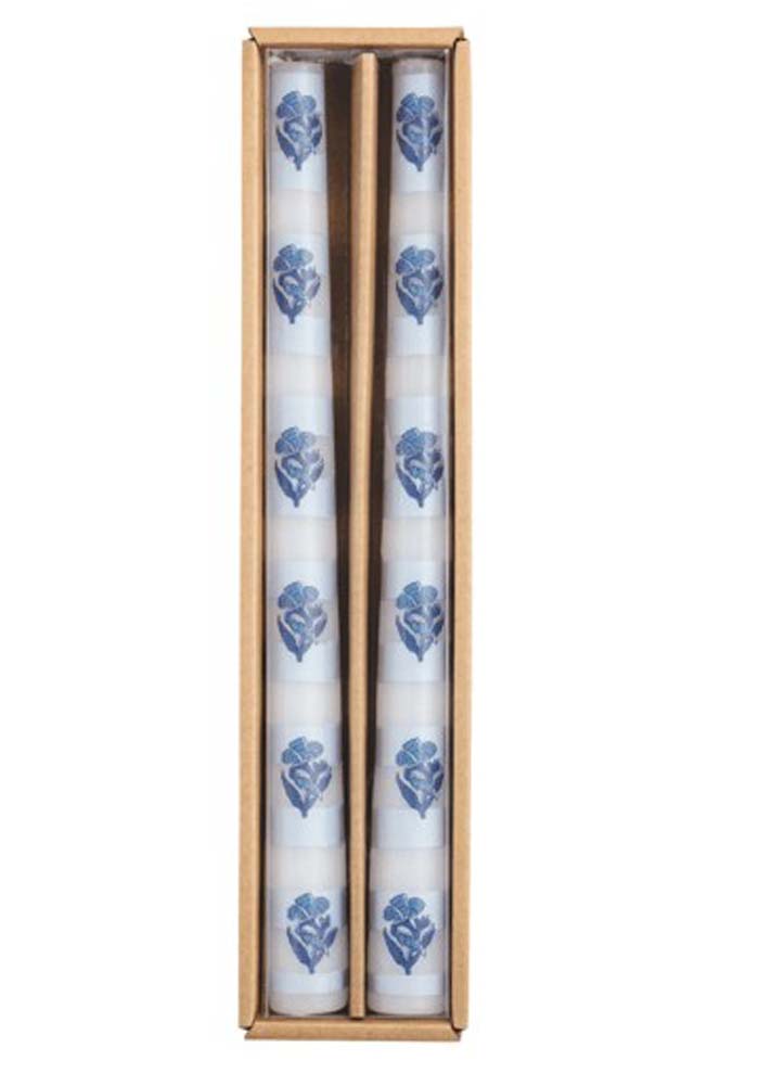 Block Print Blue Stripe Taper by Mud Pie