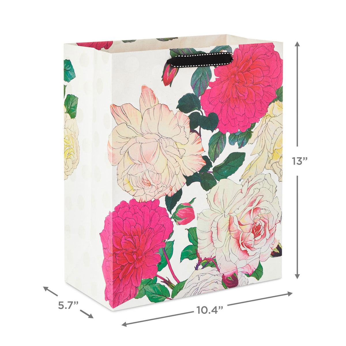 Hallmark 13" Illustrated Roses Large Gift Bag
