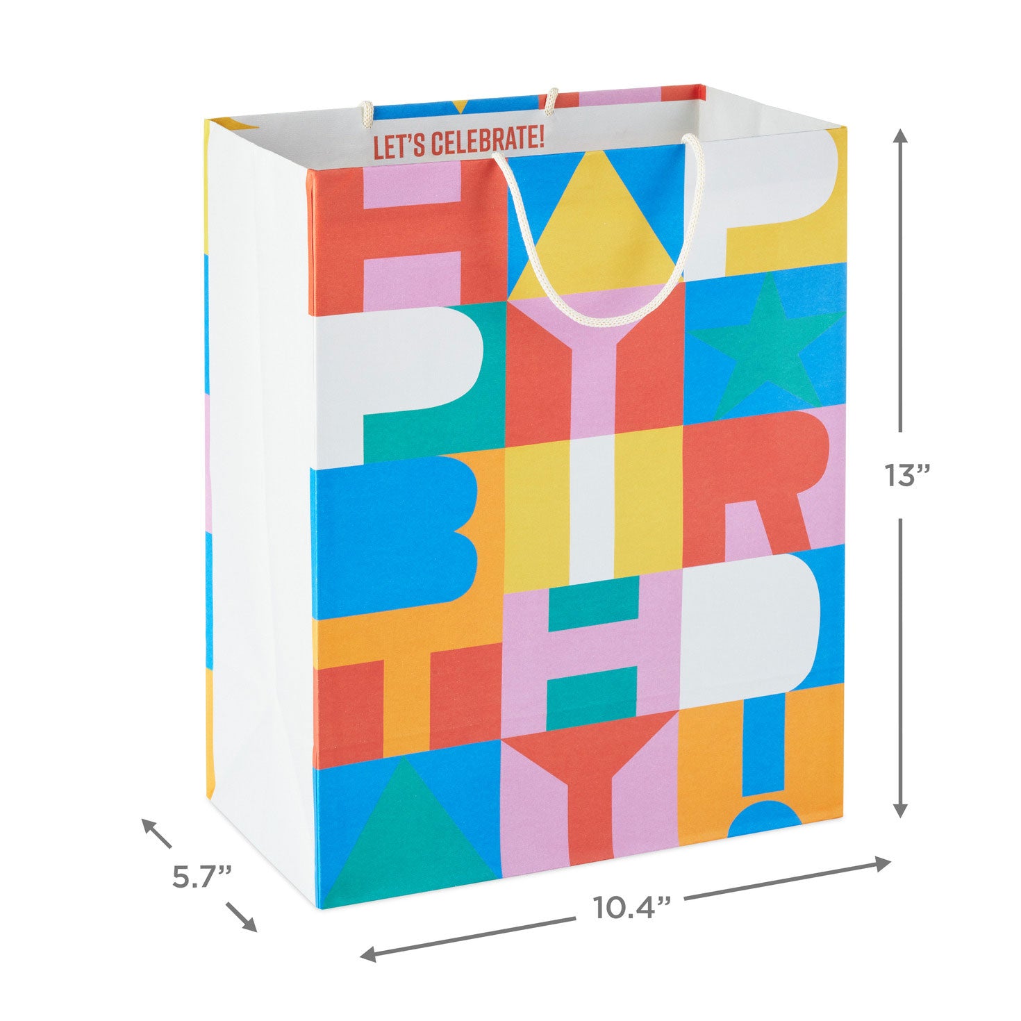 Hallmark 13'' Color Block Large Birthday Gift Bag