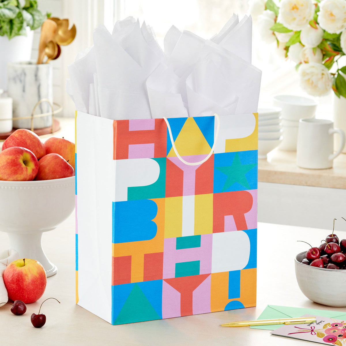 Hallmark 13'' Color Block Large Birthday Gift Bag