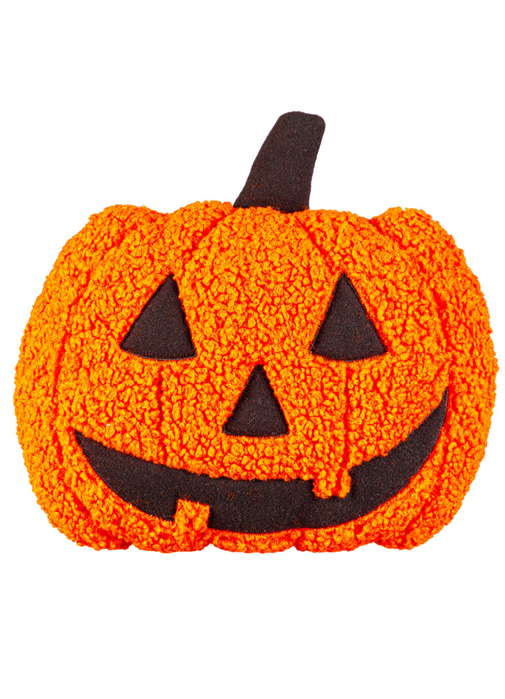 13'' Jack O Lantern Shaped Pillow with Embroidering by Evergreen