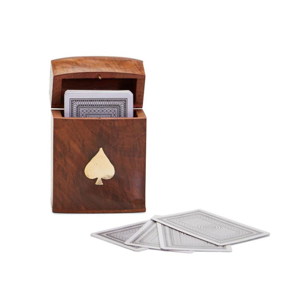 Wood Crafted Playing Card Set in Wooden Box by Two's Company