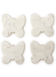 Set of 4 Butterfly Marble Coasters by Twos Company
