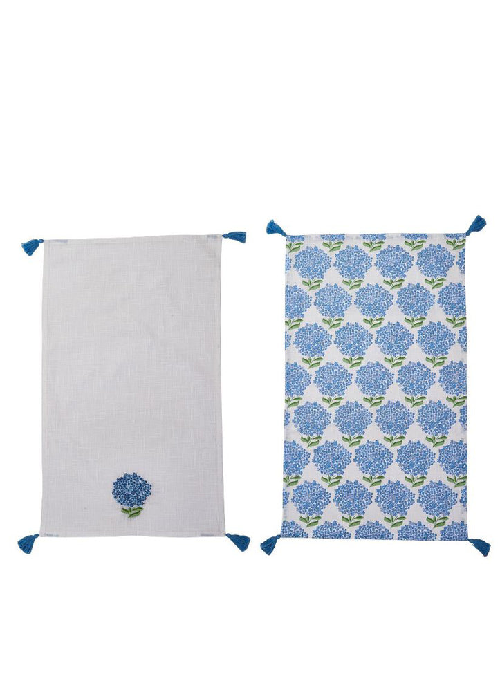 Hydrangea Dish Towels Set of 2 by Twos Company