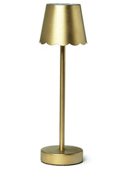 LED Cordless Table Lamp with Scallop Edge Shade by Twos Company
