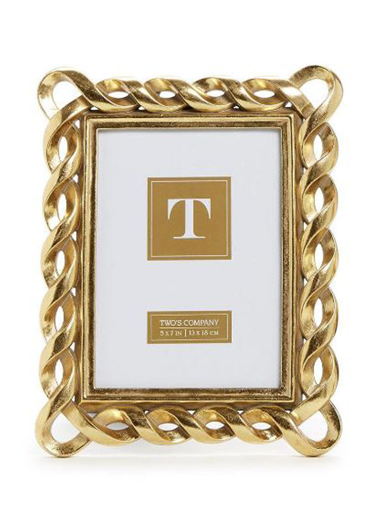 Large Gold Ribbon Frame by Twos Company