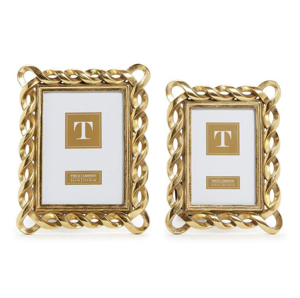 Small Gold Ribbon Frame by Twos Company