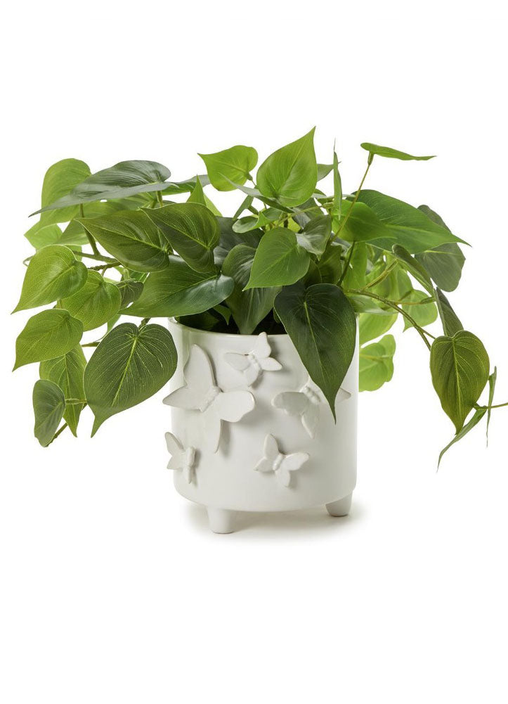 Butterfly Footed Cachepot with Sculpted Butterflies by Twos Company