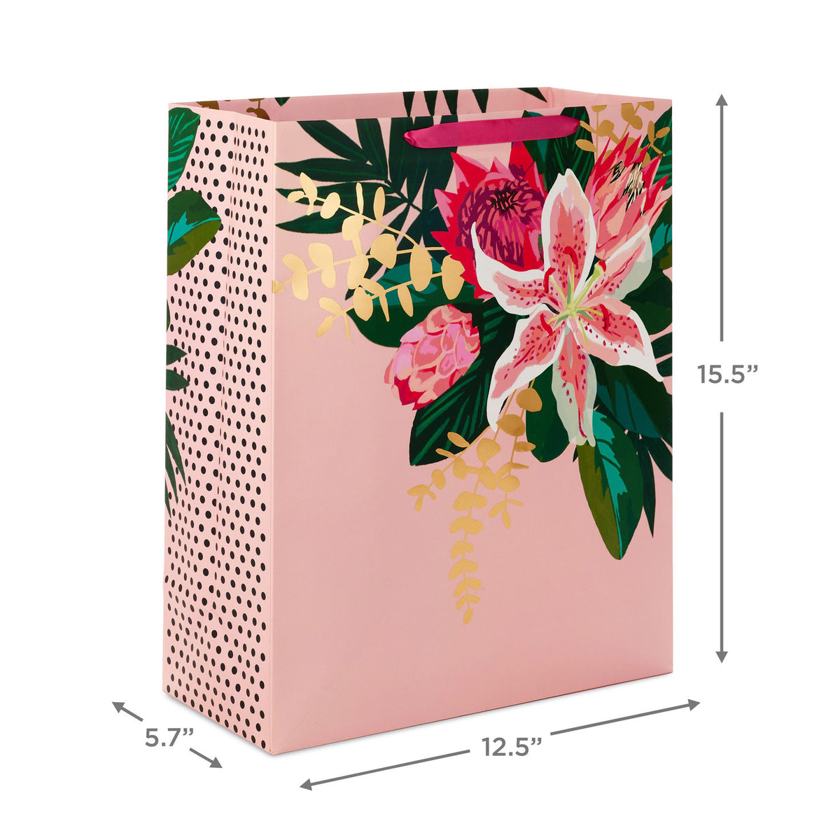 Hallmark 15.5'' Pink Lily Extra-Large Gift Bag