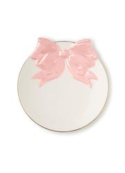 Bow Tidbit Plate with Gold Rim Accent by Twos Company
