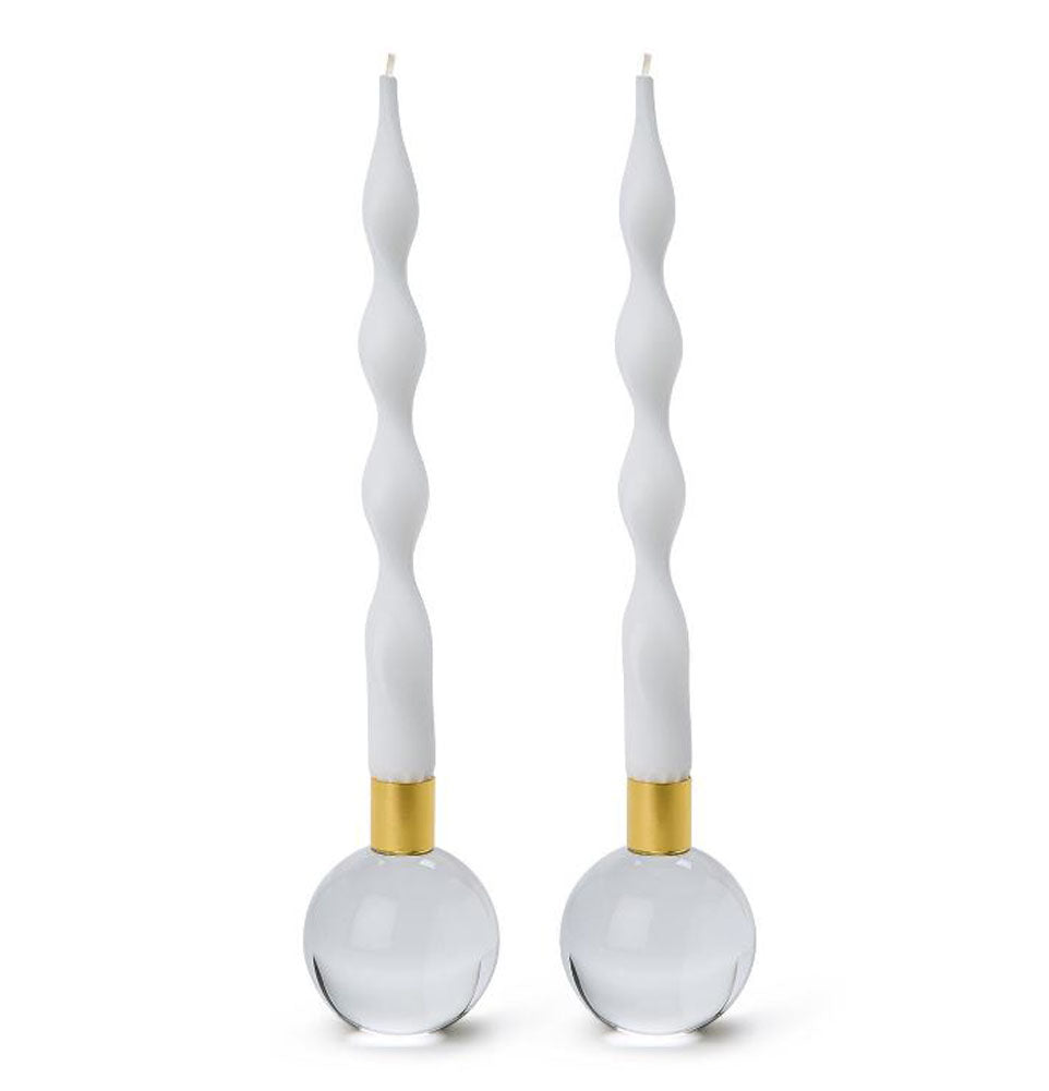 Clear Taper Candleholders by Twos Company