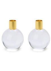 Clear Taper Candleholders by Twos Company