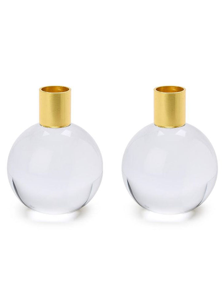 Clear Taper Candleholders by Twos Company