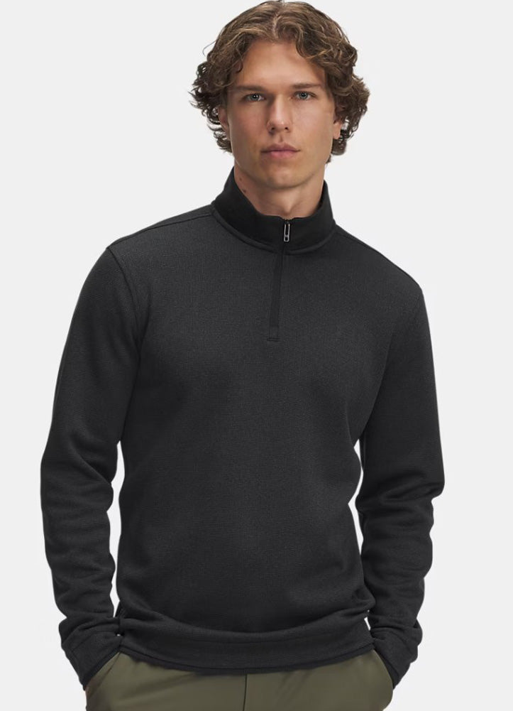 UA Sweater Fleece Quarter Zip in Black by Under Armour