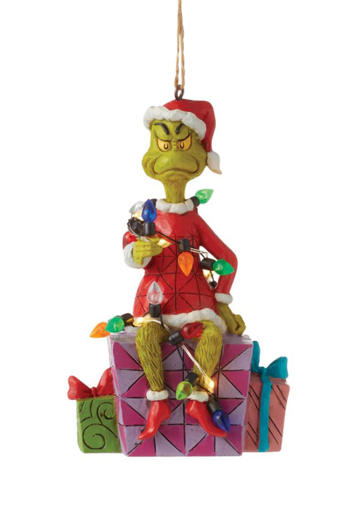 Grinch on Present Ornament by Jim Shores