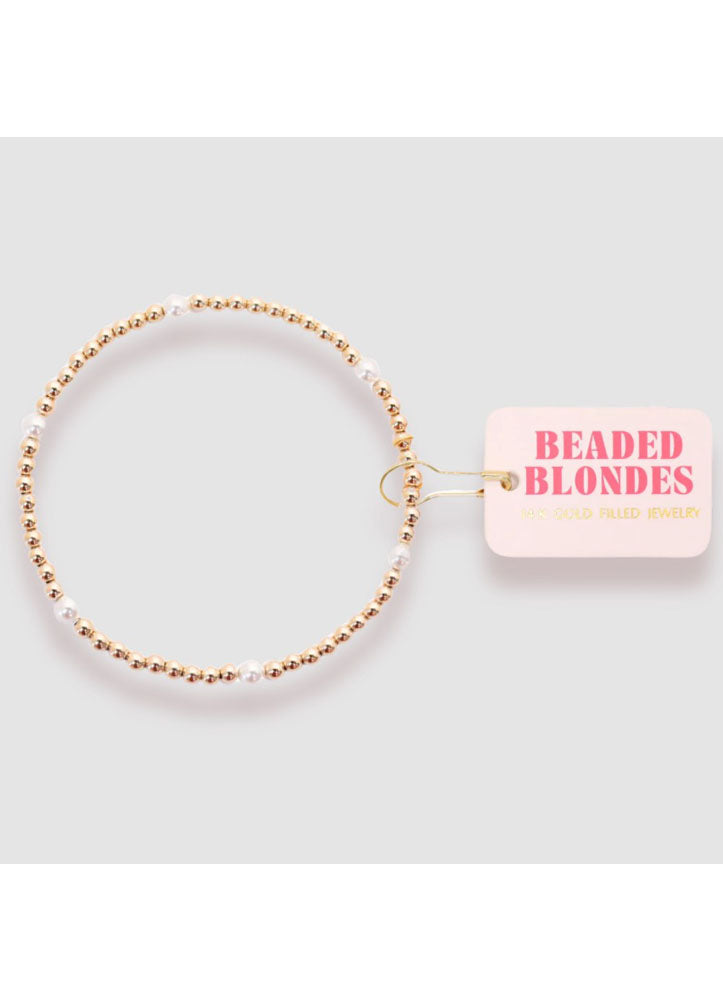 Madi Pearl Beaded Bracelet by Beaded Blondes