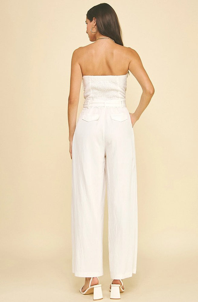 Tube Sleeveless Jumpsuit in Ivory by Pinch