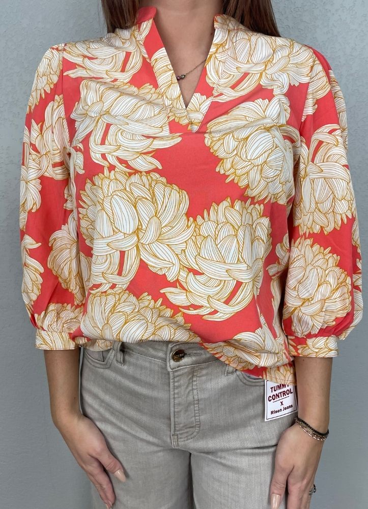 Tamryn Top in Fall Floral Fire by Mary Square