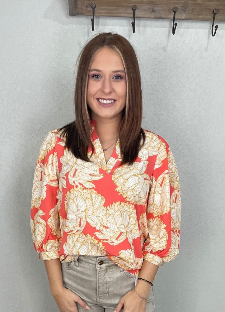 Tamryn Top in Fall Floral Fire by Mary Square