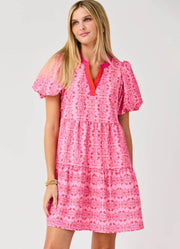 Kinsley Heirloom Vine Pink Mini Dress by Mary Square