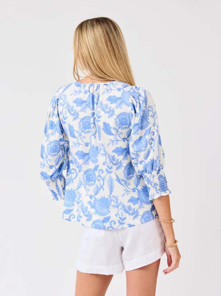 Ashlyn Porcelain Vines Blue Top by Mary Square