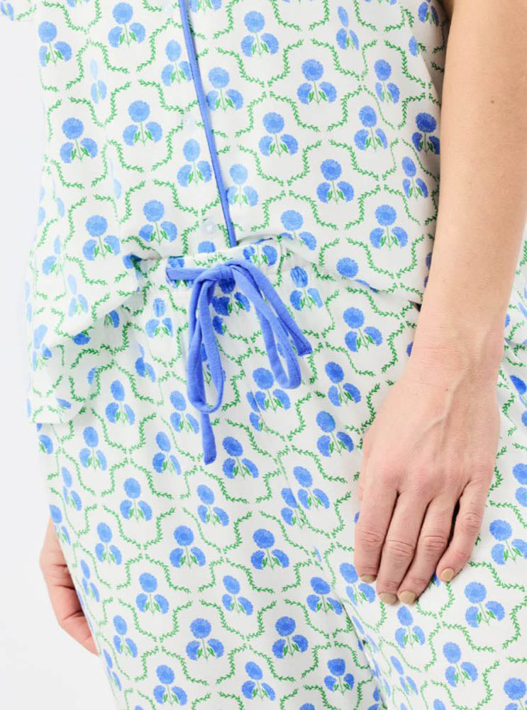 Charlotte Sweetbriar Lattice Blue Pant Set by Mary Square