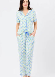 Charlotte Sweetbriar Lattice Blue Pant Set by Mary Square