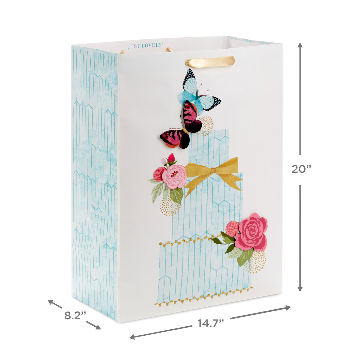 Hallmark 20'' Butterfly Cake Jumbo Gift Bag
