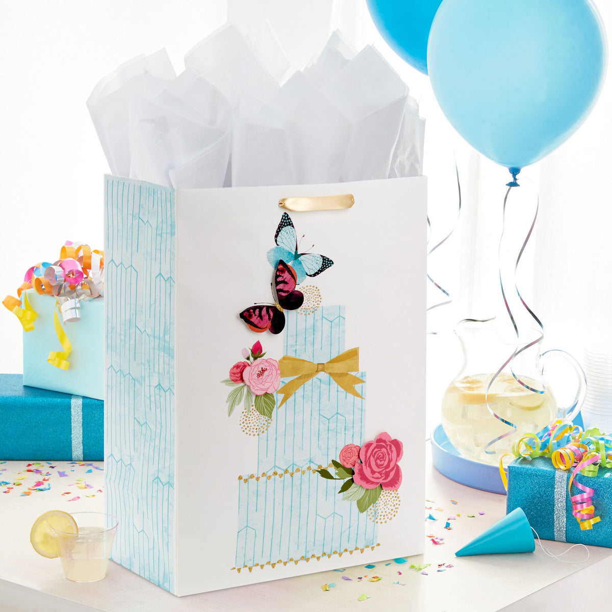 Hallmark 20'' Butterfly Cake Jumbo Gift Bag