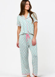 Charlotte Sunshower Flora Pant Set in White by Mary Square