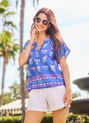 Lori Petal Keepsake Blue Top by Mary Square