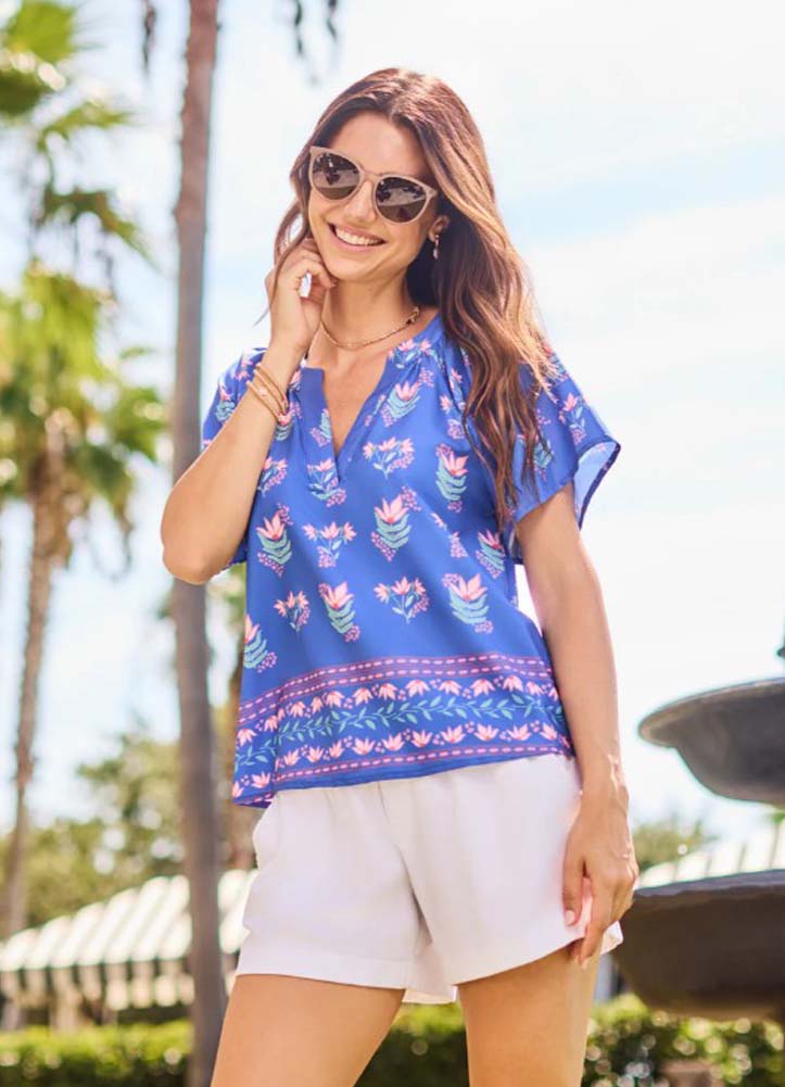 Lori Petal Keepsake Blue Top by Mary Square