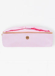 Kiss and Makeup Mini Bag Pink Stripe by Mary Square