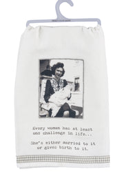 Kitchen Towel- One Challenge by Primitives by Kathy