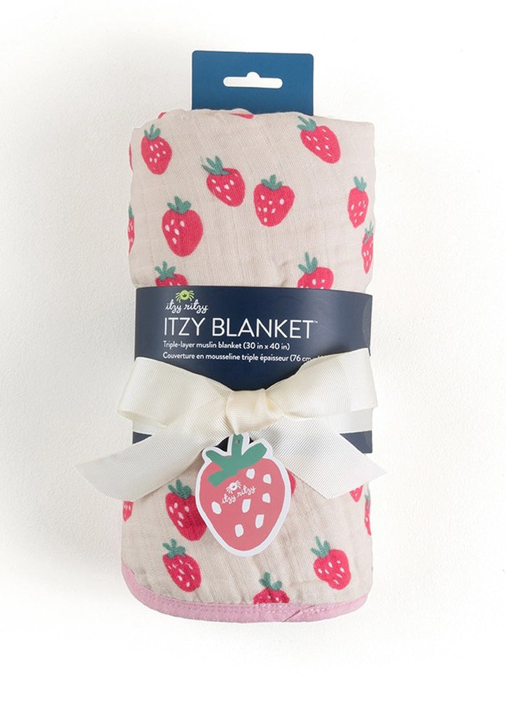 Strawberries + Cream Itzy Blanket by Itzy Ritzy