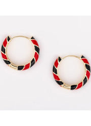 Paisley Red & Black Earrings by Michelle McDowell