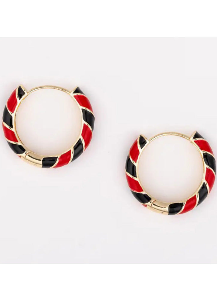 Paisley Red & Black Earrings by Michelle McDowell