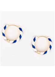 Paisley Blue & White Earrings by Michelle McDowell