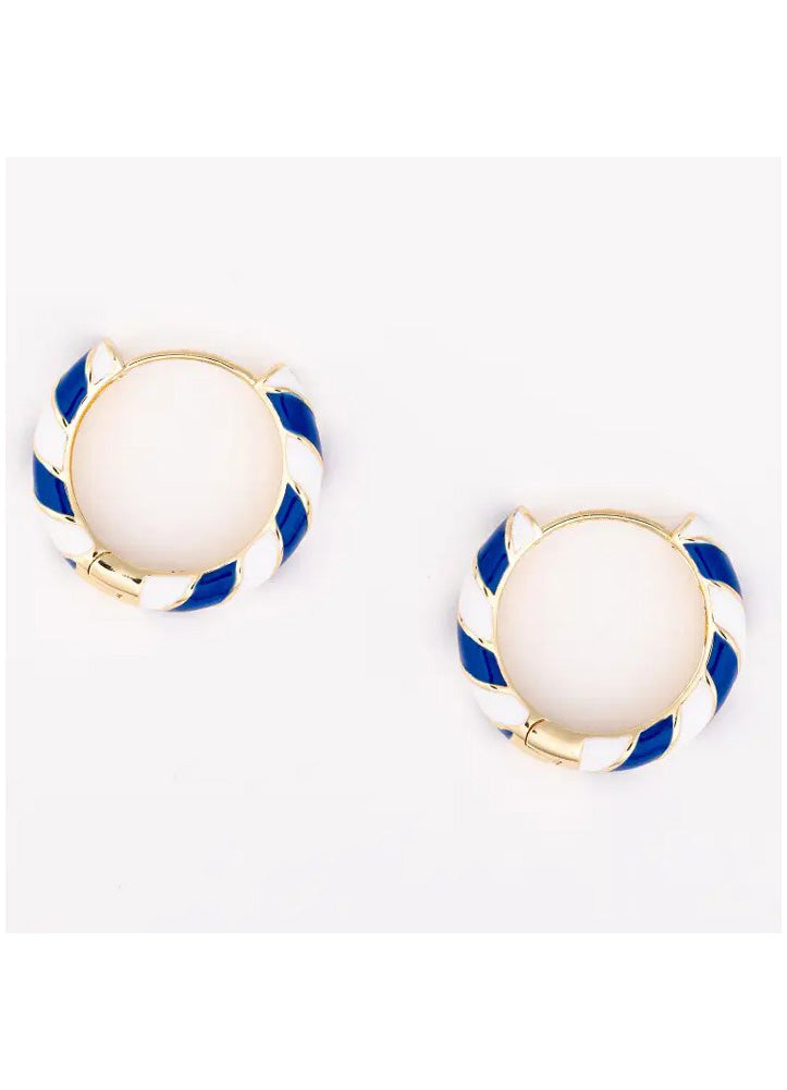 Paisley Blue & White Earrings by Michelle McDowell