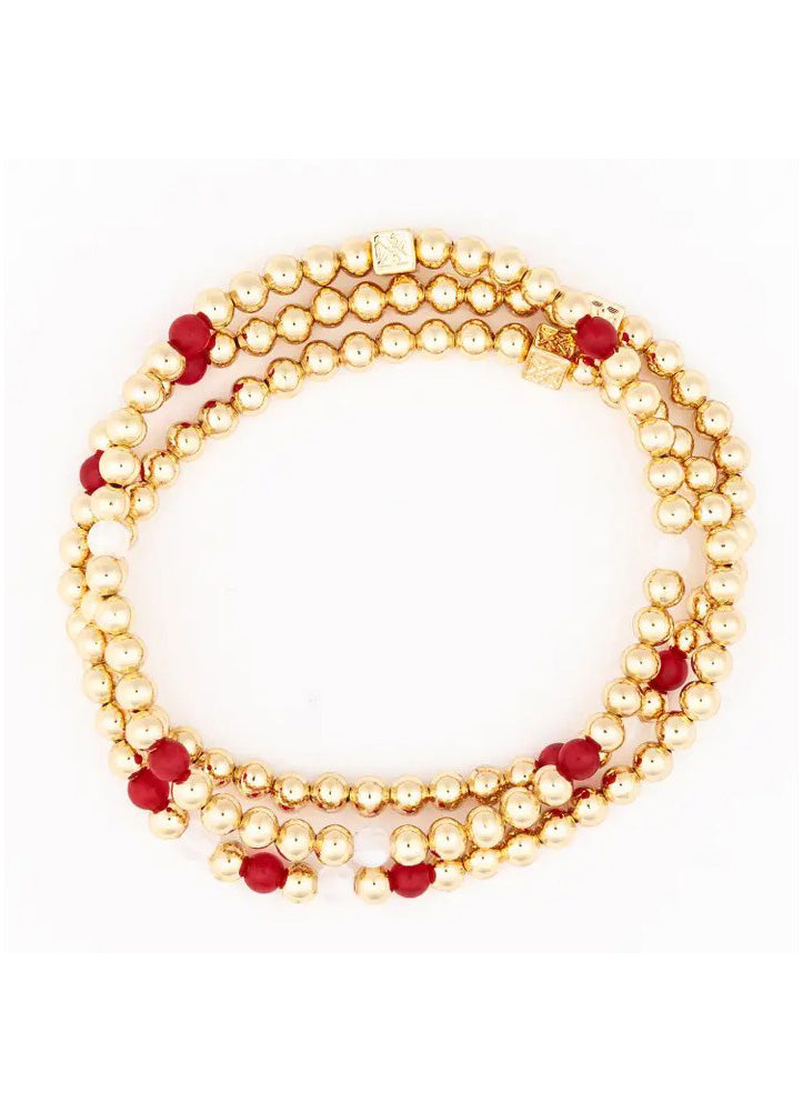 Lidia Crimson & White Bracelet by Michelle McDowell