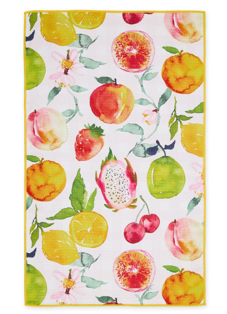 Juicy Fruits Printed Microfiber Dish Towel by Design Imports