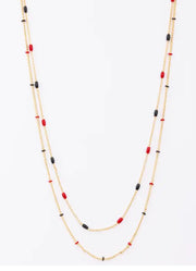 Lacy Red & Black Necklace by Michelle McDowell