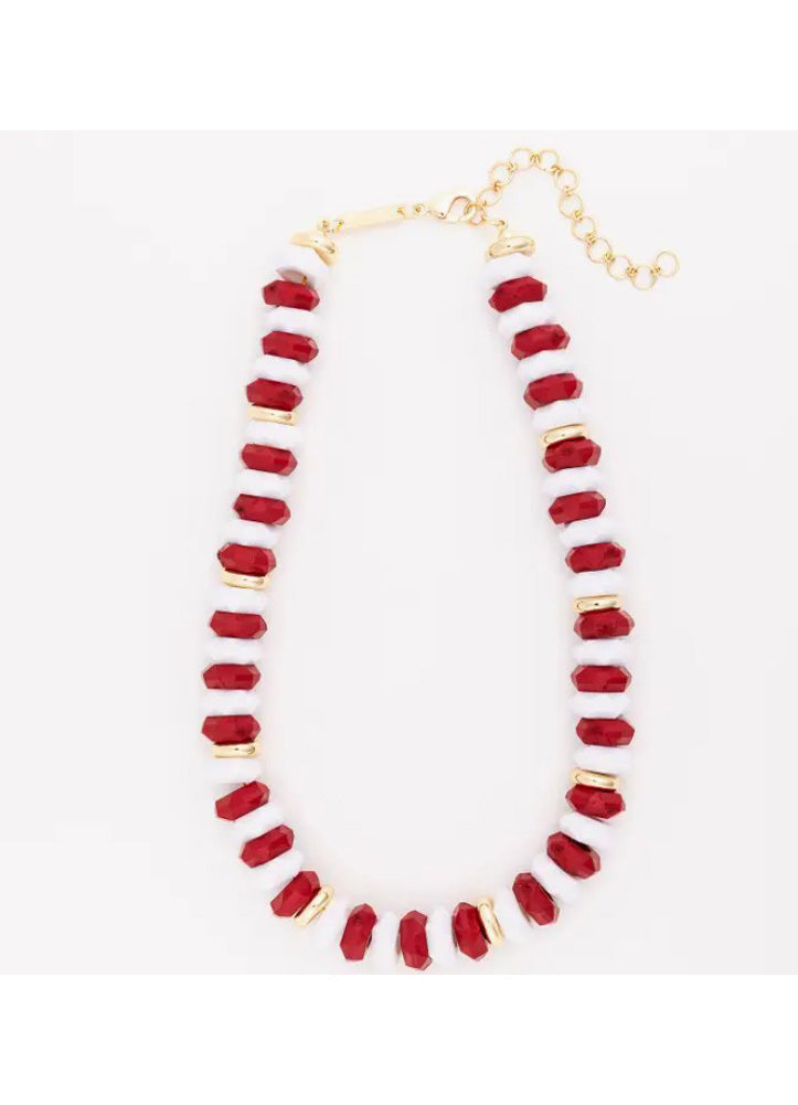 Jovie Crimson & White Necklace by Michelle McDowell