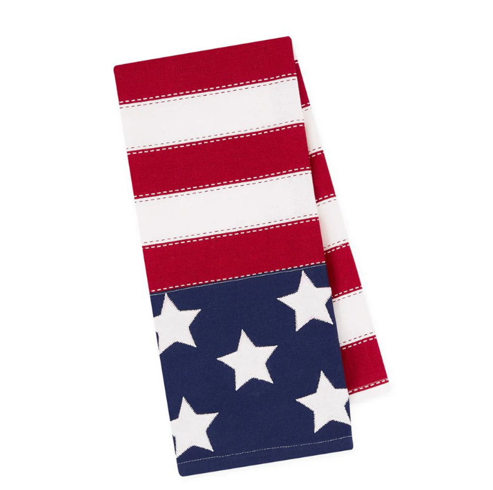 Americana Flag Embellished Dish Towel by Design Imports