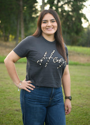 Cheetah Hogs Cropped Tee in Graphite by Southern Trend